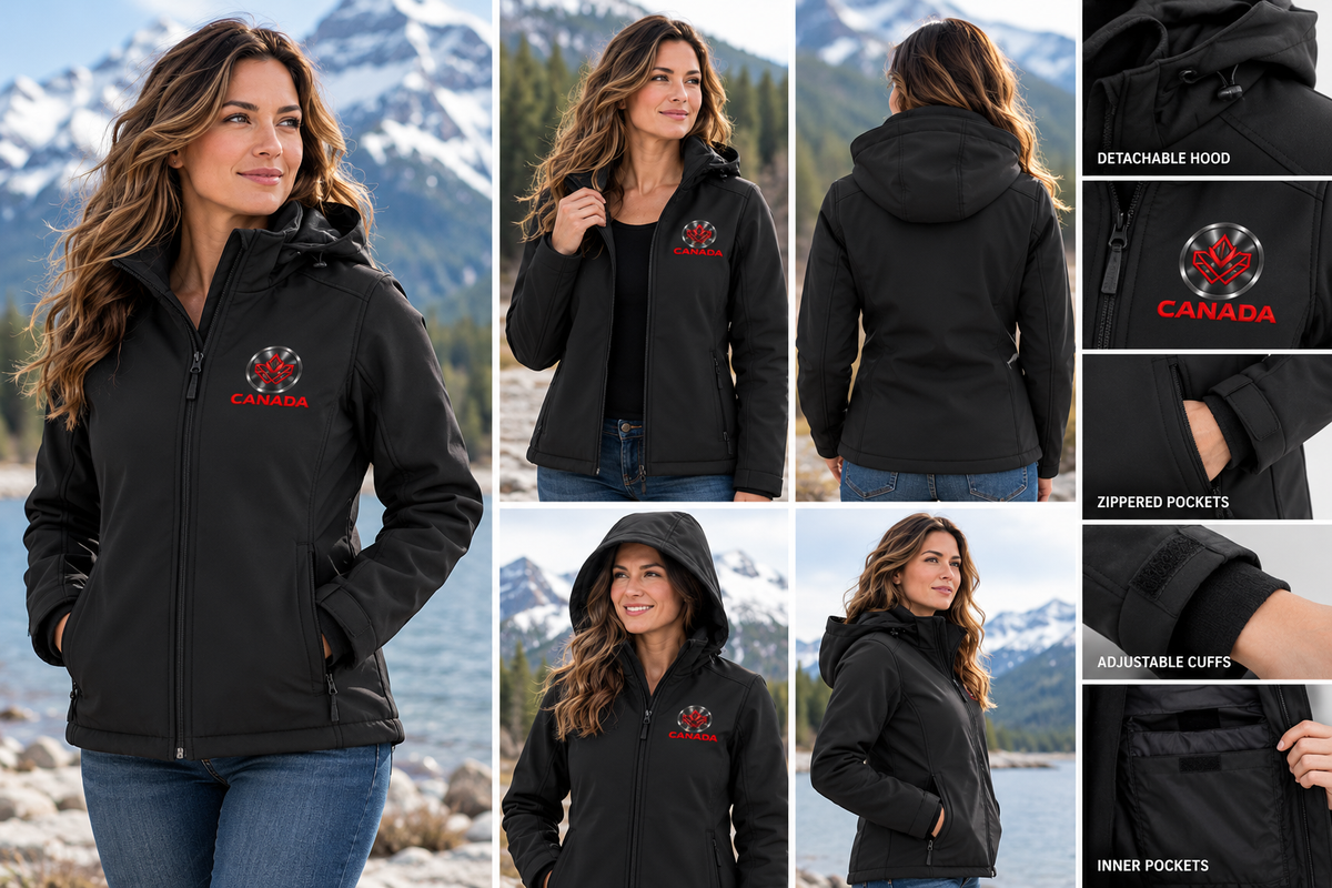 Women’s CANADA Insulated Softshell Jacket with Detachable Hood