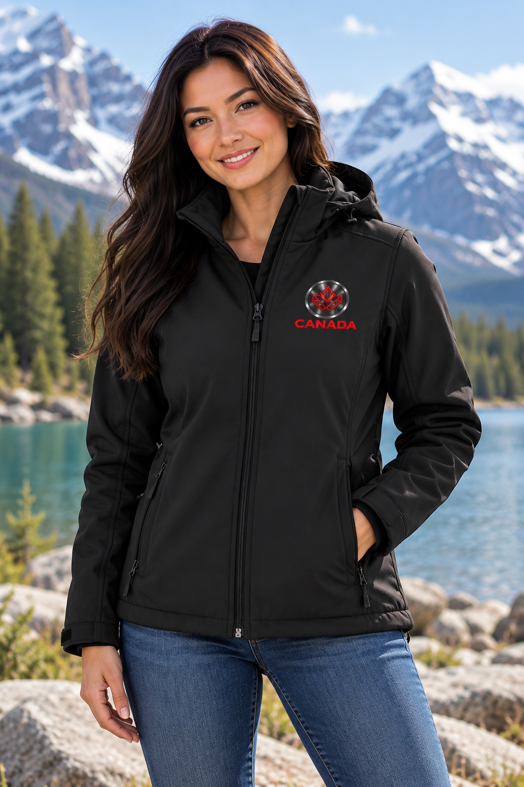 Women’s CANADA Insulated Softshell Jacket with Detachable Hood