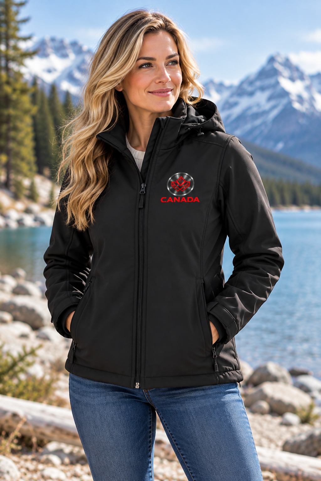 Women’s CANADA Insulated Softshell Jacket with Detachable Hood